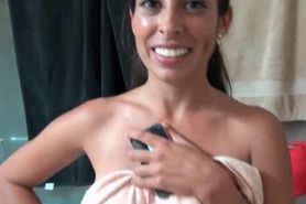 Sexy ex-GF blowing huge dick in POV style