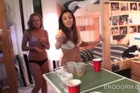 College chicks play sex games in dorm room