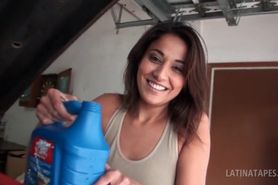 Teen appealing latina sucking strong shaft in POV