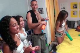 College students having a dorm room sex party
