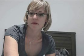 SEXY Short Hair MILF with Glasses and Hairy Pussy