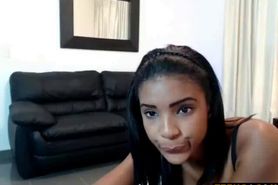 Lovely Ebony teen dancing and teasing on webcam