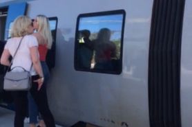 Voyeur Blonde girl with sexy ass in jeans