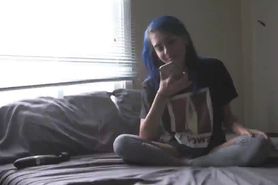 Blue haired slut