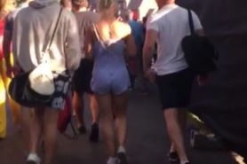 Voyeur blonde updo ass