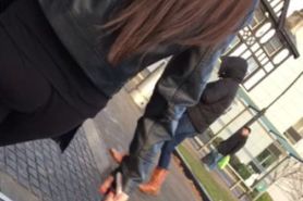 voyeur dark hair see thru pants