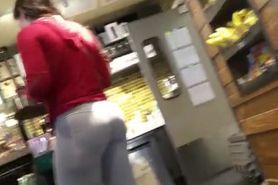 voyeur grey pants brown silky hair