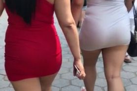 Long dark hair fat ass twins
