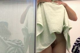 busty slut drying tits