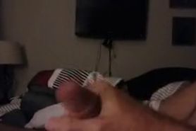 milf wife rubbing my ball while I jack off for her