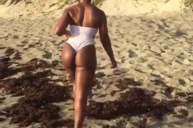 Fat Ass walking on the beach