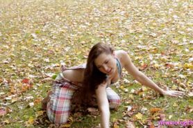 Supercute teen Anita E nude in the woods