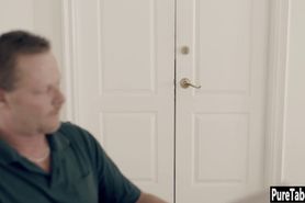 Crazy stepdad sold sexy petite blonde stepdaughter