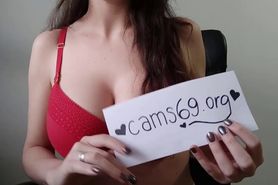 Sexy Brunette with Perfect Tits Masturbates on Webcam