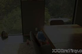 Flat chested teen skank