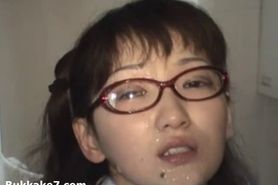 Asian Schoolgirl Bukkake In Public