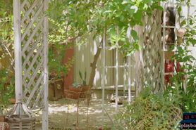 Latina beauty babe Fatima Kojima outdoor striptease