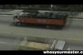 Femdom blonde wife fucks with strapon