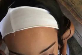 Pretty Black Ex Takes Cumshot On Ass