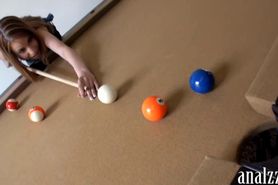 Horny gf played billiards and ass fucked