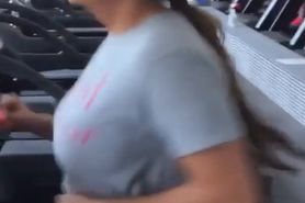 Busty gym brunette