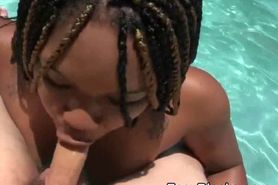 Black Ex Sucking Dick In A Pool POV