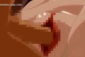 Tempting hentai brunette cunt fucked in close-up