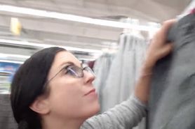Nerdy Girl Pisses ON Department Store Clothing