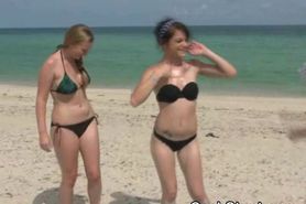 Girls Get Naked In Stunt On Beach