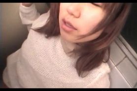 Teen Asian chick pussy banged from behind in public toi