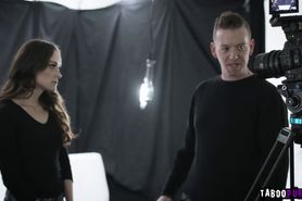 Petite teen Lily Glee gagging on her boyfriends big coc