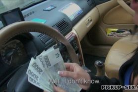 Female driver Natali Blue boned for cash