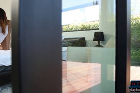 Big natural boobs latina MILF model solo striptease por