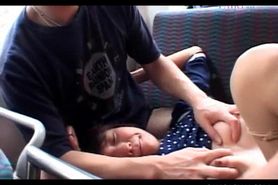 Japanese sex slave forced into hardcore fucking in bus 