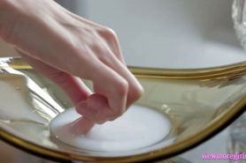 Seductive teen Anita E shaves her pussy