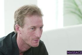 Bad MILF grabbed huge dick and sucked it after massage