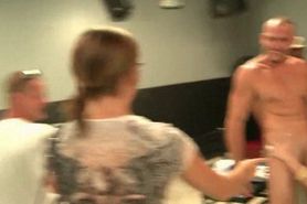 Horny blonde amateur eating massive shaft with lust for