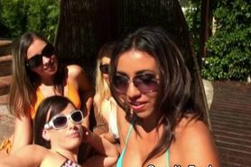 Bathing Suit Babes Suck Dick At Pool