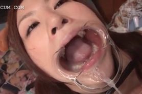 Teen Asian girl bukkaked hardcore and swallows