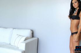 Bubble butt MILF model in black lingerie Daniella Dior