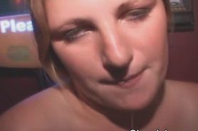 Blonde Fucked And Cumshot Through Hole