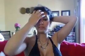 Busty Colombian Stripping on Webcam