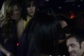 Horny Amateur Women Suck Dick Together In Club
