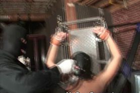 Hooded Blonde Cum Covered At Gangbang