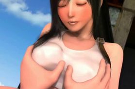 Sexy animated brunette jerking