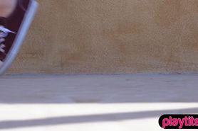 Lets look at my new favourite flat chested blonde cutie