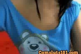 Amateur Teen Fucking Dildo with Webcam