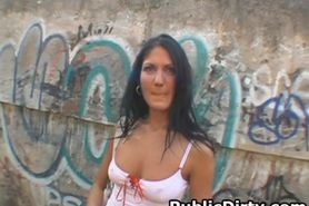 Killer Looking Brunette Public BLowjob