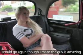 Hot dirty blonde anally fucked in fake taxi