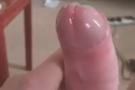 my uncut cock drips with pre cum
